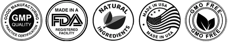 GMP FDA Non-GMO Made in USA Badges